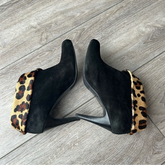 Talbots Leopard Print  Calf Hair High Hill Ankle Boot - Picture 11 of 14